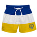 Fort Valley State Wildcats FVSU Vive La Fete Blue White Gold Stripes Swimtrunks V1