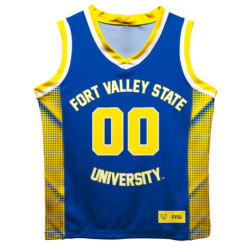 Fort Valley State Wildcats FVSU Vive La Fete Game Day Blue Boys Fashion Basketball Top