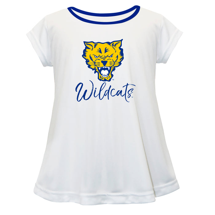 Fort Valley State Wildcats FVSU Vive La Fete Girls Game Day Short Sleeve White Top with School Logo and Name