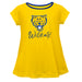 Fort Valley State Wildcats FVSU Vive La Fete Girls Game Day Short Sleeve Gold Top with School Logo and Name