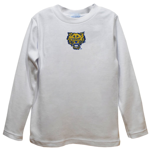 Fort Valley State Wildcats FVSUEmbroidered White Long Sleeve Boys Tee Shirt