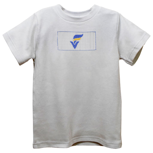 Fort Valley State Wildcats FVSU Smocked White Knit Short Sleeve Boys Tee Shirt