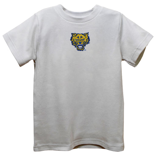 Fort Valley State Wildcats FVSU Embroidered White Short Sleeve Boys Tee Shirt
