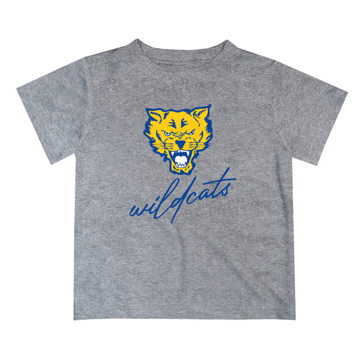 Fort Valley State Wildcats FVSU Vive La Fete Script V1 Gray Short Sleeve Tee Shirt