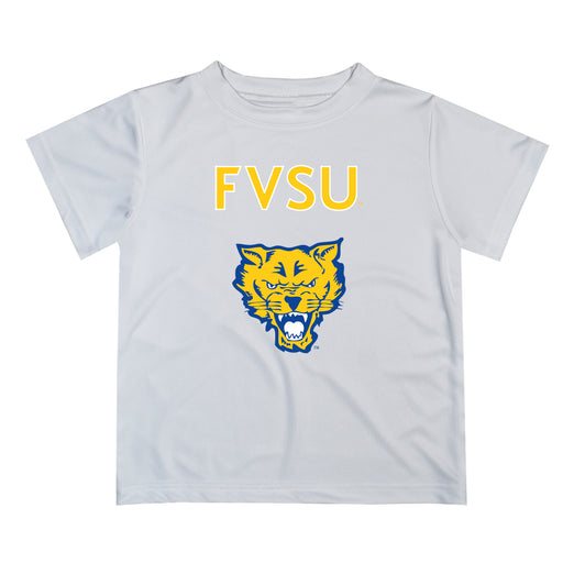 Fort Valley State Wildcats FVSU Vive La Fete Boys Game Day V2 White Short Sleeve Tee Shirt