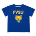Fort Valley State Wildcats FVSU Vive La Fete Boys Game Day V2 Blue Short Sleeve Tee Shirt