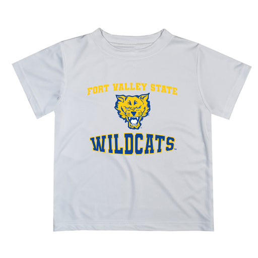Fort Valley State Wildcats FVSU Vive La Fete Boys Game Day V3 White Short Sleeve Tee Shirt