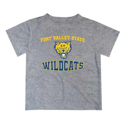 Fort Valley State Wildcats FVSU Vive La Fete Boys Game Day V3 Gray Short Sleeve Tee Shirt