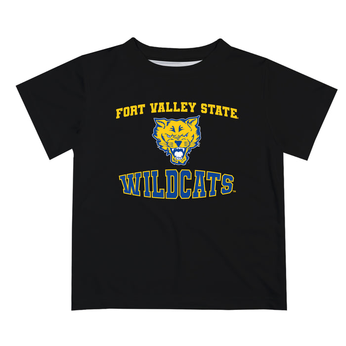 Fort Valley State Wildcats FVSU Vive La Fete Boys Game Day V3 Black Short Sleeve Tee Shirt