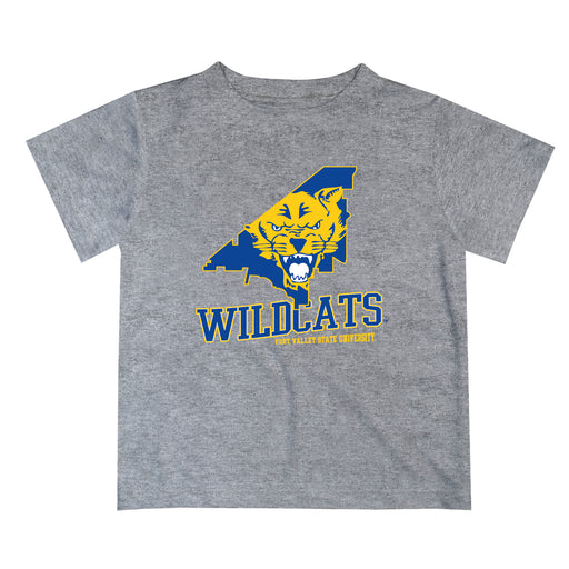 Fort Valley State Wildcats FVSU Vive La Fete State Map Gray Short Sleeve Tee Shirt