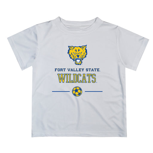 Fort Valley State Wildcats FVSU Vive La Fete Soccer V1 White Short Sleeve Tee Shirt