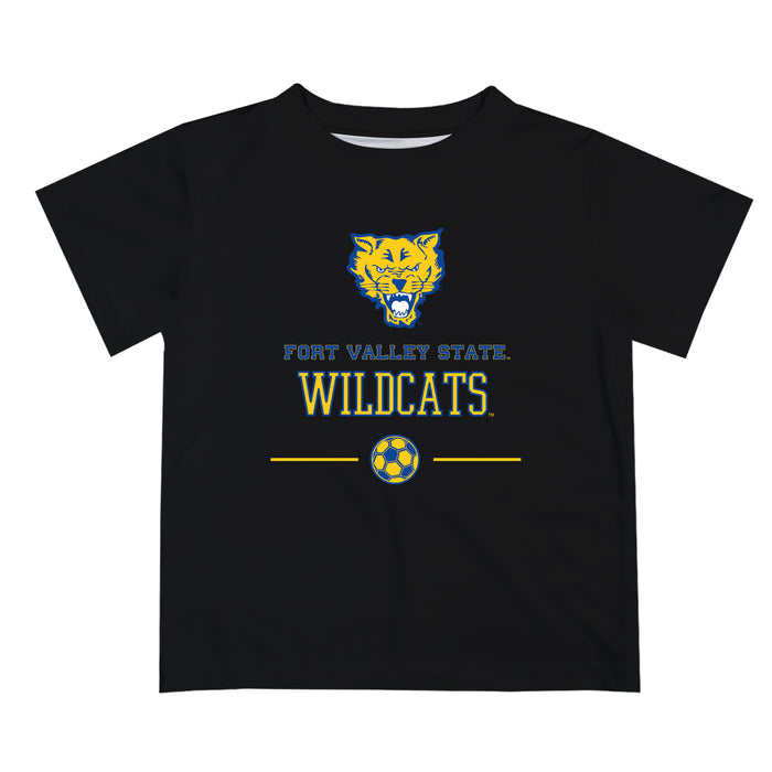 Fort Valley State Wildcats FVSU Vive La Fete Soccer V1 Black Short Sleeve Tee Shirt