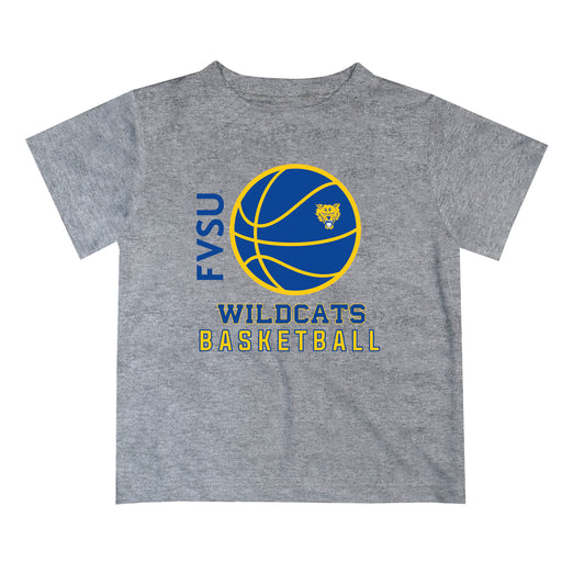 Fort Valley State Wildcats FVSU Vive La Fete Basketball V1 Gray Short Sleeve Tee Shirt