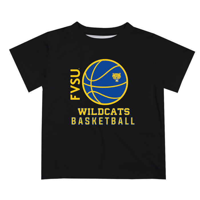 Fort Valley State Wildcats FVSU Vive La Fete Basketball V1 Black Short Sleeve Tee Shirt