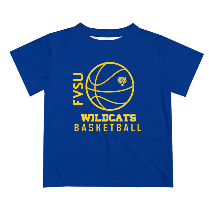 Fort Valley State Wildcats FVSU Vive La Fete Basketball V1 Blue Short Sleeve Tee Shirt