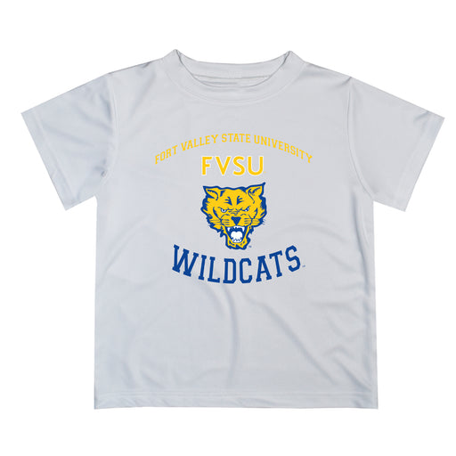 Fort Valley State Wildcats FVSU Vive La Fete Boys Game Day V1 White Short Sleeve Tee Shirt