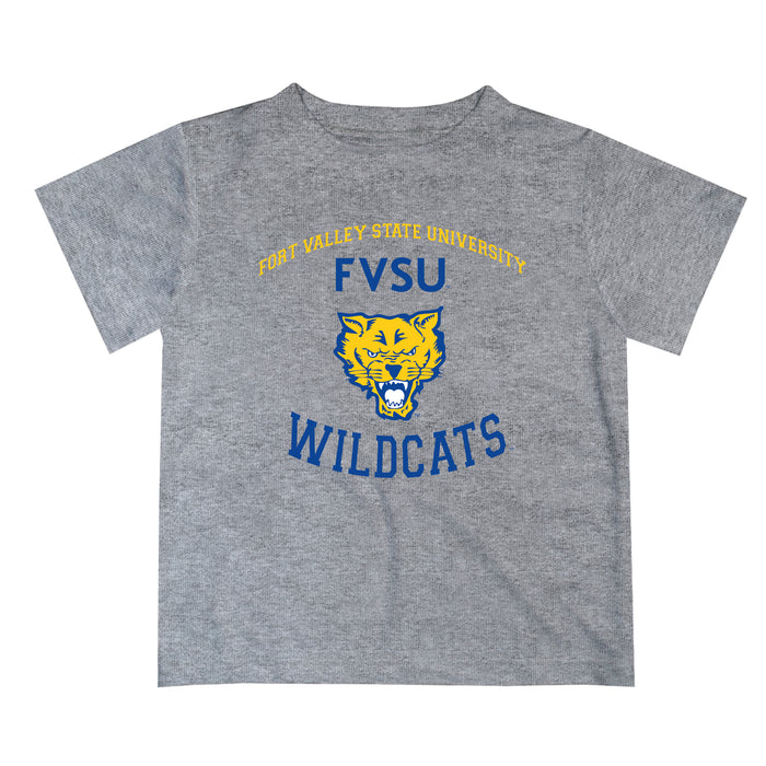 Fort Valley State Wildcats FVSU Vive La Fete Boys Game Day V1 Gray Short Sleeve Tee Shirt