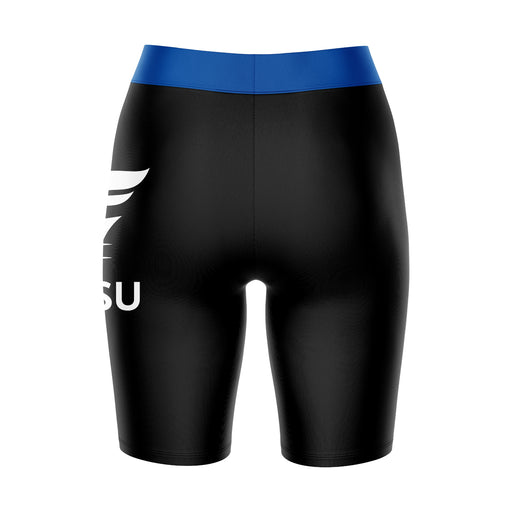 Fort Valley State Wildcats FVSU Vive La Fete Logo on Thigh and Waistband Black and Blue Women Bike Short 9 Inseam - Vive La Fête - Online Apparel Store