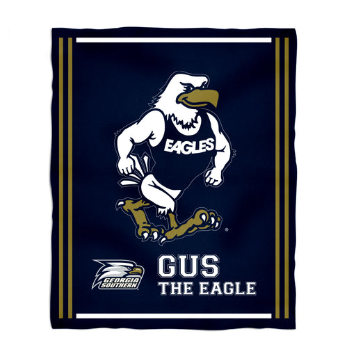 Georgia Southern Eagles Vive La Fete Kids Game Day Navy Plush Soft Minky Blanket 36 x 48 Mascot