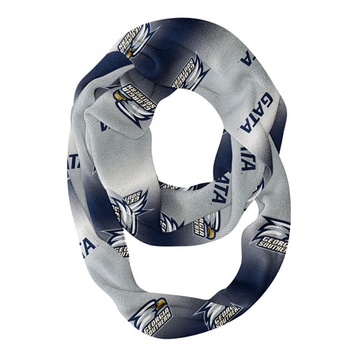 Georgia Southern Eagles Vive La Fete All Over Logo Game Day Collegiate Women Ultra Soft Knit Infinity Scarf