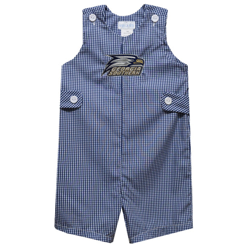 Georgia Southern Eagles Embroidered Navy Gingham Boys Jon Jon