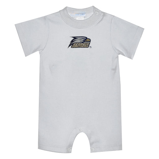 Georgia Southern Eagles Embroidered White Knit Short Sleeve Boys Romper