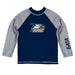 Georgia Southern Eagles Vive La Fete Logo Blue Gray Long Sleeve Raglan Rashguard