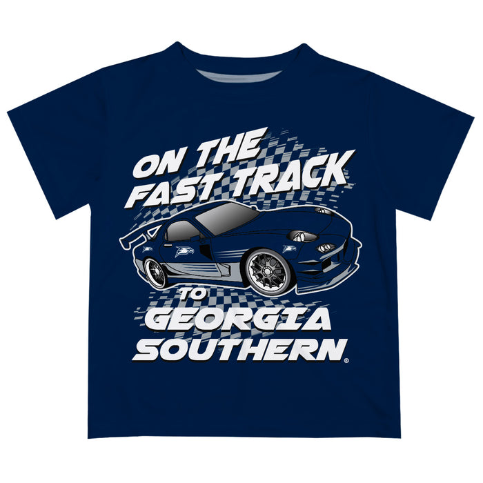Georgia Southern Eagles Vive La Fete Fast Track Boys Game Day Navy Short Sleeve Tee