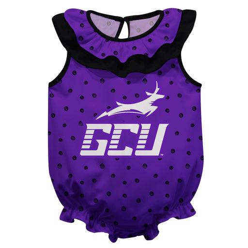 Grand Canyon University GCU Lopes Swirls Purple Sleeveless Ruffle Onesie Logo Bodysuit