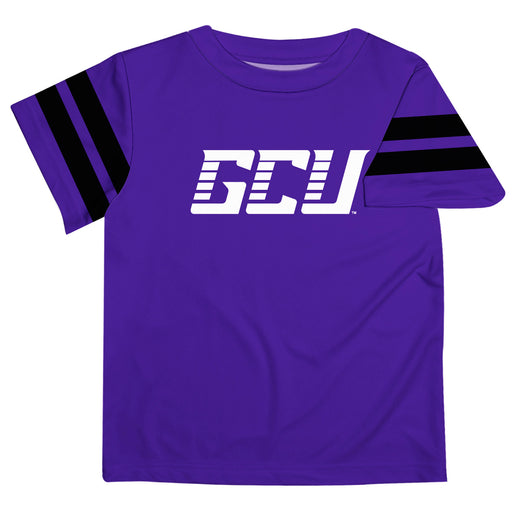 Grand Canyon University GCU Lopes Vive La Fete Boys Game Day Purple Short Sleeve Tee with Stripes on Sleeves