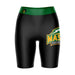 George Mason Patriots Vive La Fete Game Day Logo on Thigh and Waistband Black and Green Women Bike Short 9 Inseam"