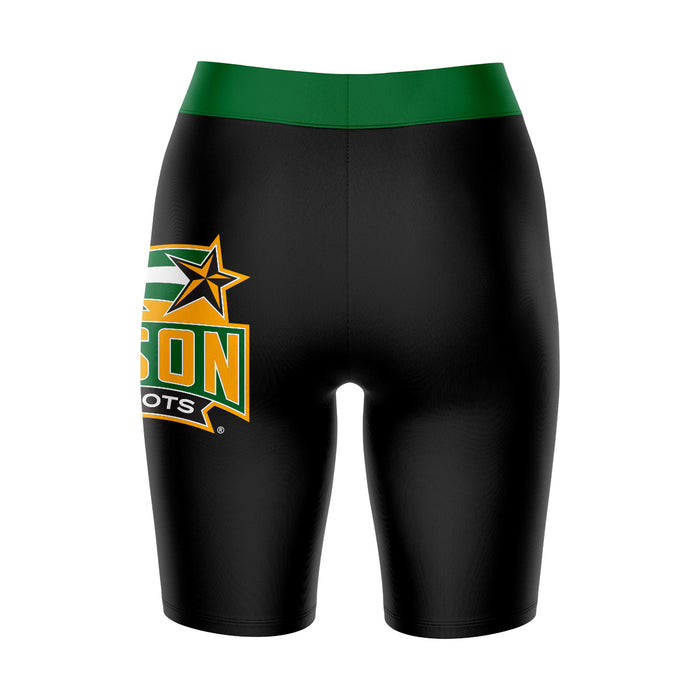 George Mason Patriots Vive La Fete Game Day Logo on Thigh and Waistband Black and Green Women Bike Short 9 Inseam" - Vive La Fête - Online Apparel Store