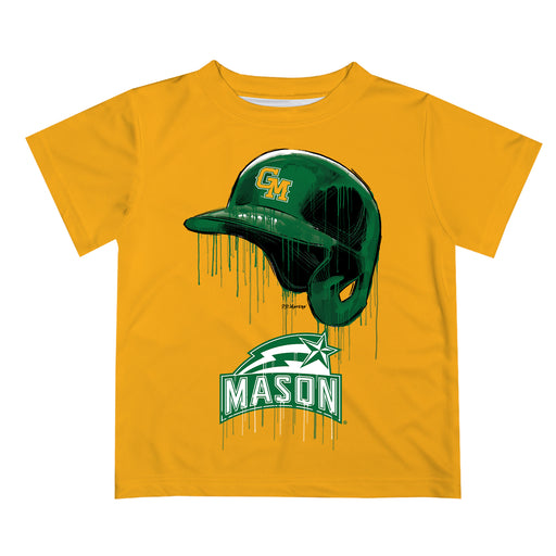 George Mason Patriots Original Dripping Baseball Hat Green T-Shirt by Vive La Fete