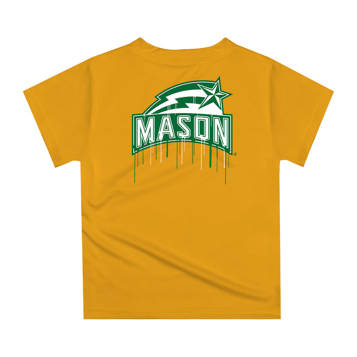 George Mason Patriots Original Dripping Baseball Hat Gold T-Shirt by Vive La Fete - Vive La Fête - Online Apparel Store
