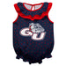 Gonzaga Bulldogs Zags GU Swirls Blue Sleeveless Ruffle Onesie Logo Bodysuit