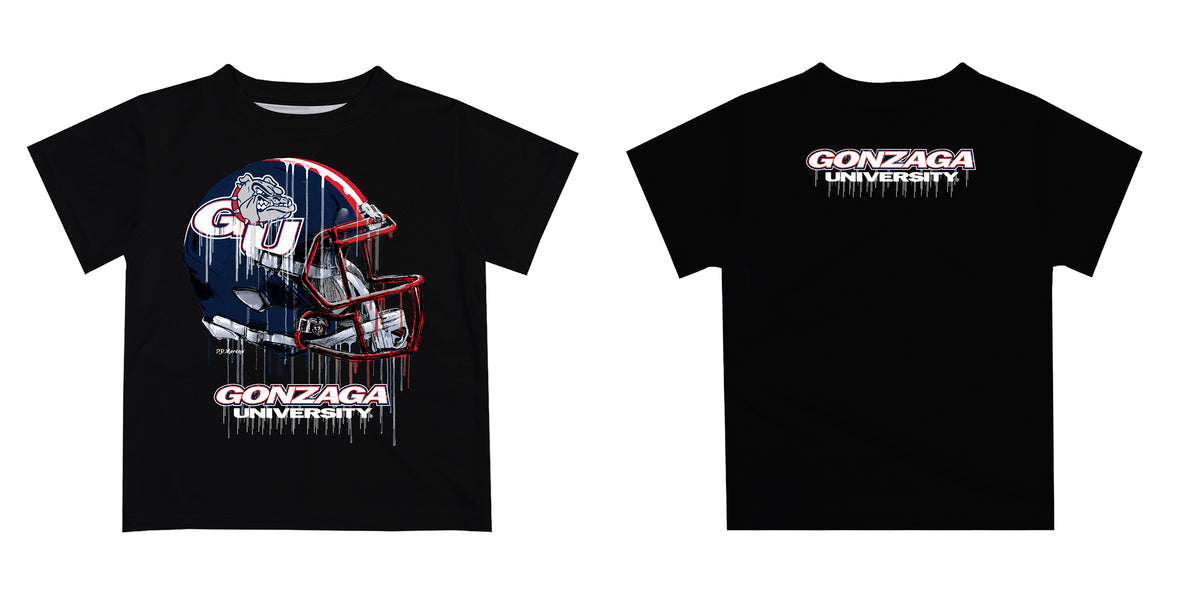 Gonzaga Bulldogs Zags GU Original Dripping Football Black T-Shirt by Vive La Fete - Vive La Fête - Online Apparel Store