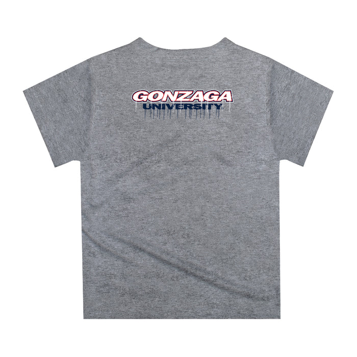 Gonzaga Bulldogs Zags GU Original Dripping Football Heather Gray T-Shirt by Vive La Fete - Vive La Fête - Online Apparel Store