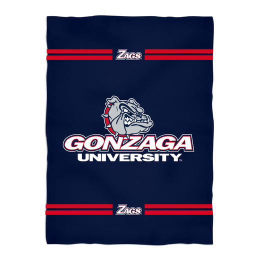 Gonzaga Bulldogs Zags GU Vive La Fete Game Day Soft Premium Fleece Navy Throw Blanket 40" x 58” Logo and Stripes - Vive La Fête - Online Apparel Store
