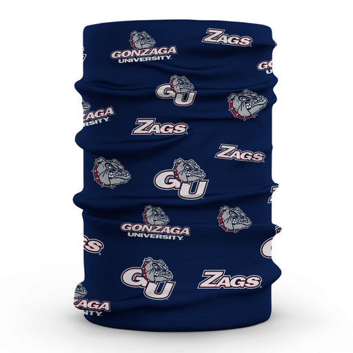 Gonzaga Bulldog Vive La Fete All Over Logo Game Day Collegiate Face Cover Soft 4 Way Stretch Neck Gaiter - Vive La Fête - Online Apparel Store