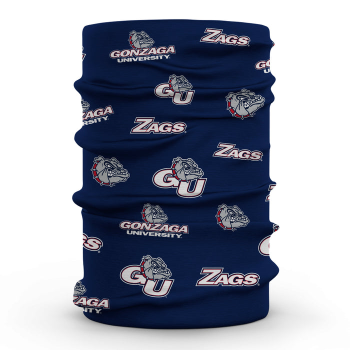 Gonzaga Bulldog Vive La Fete All Over Logo Game Day Collegiate Face Cover Soft 4 Way Stretch Neck Gaiter - Vive La Fête - Online Apparel Store