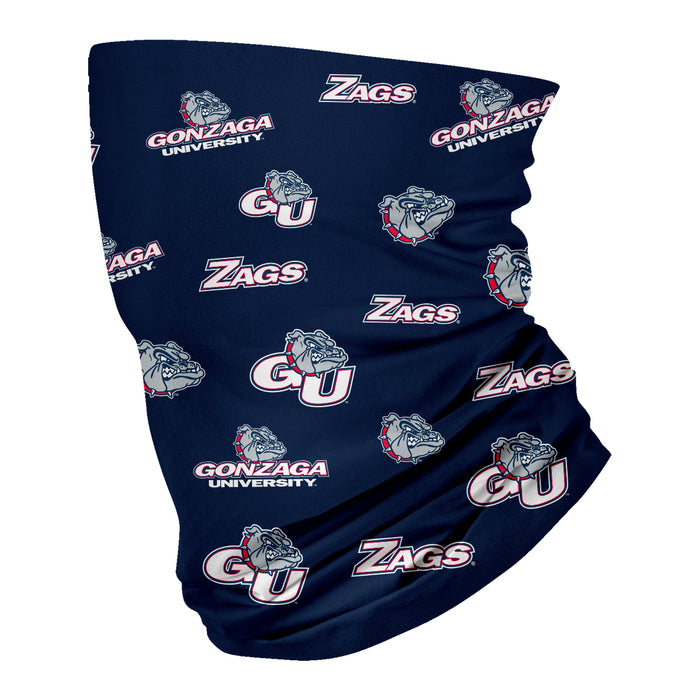 Gonzaga Bulldog Vive La Fete All Over Logo Game Day Collegiate Face Cover Soft 4 Way Stretch Neck Gaiter - Vive La Fête - Online Apparel Store