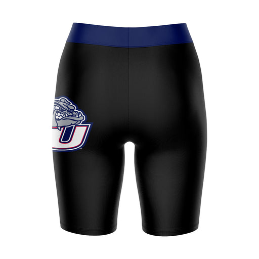 Gonzaga Bulldogs Zags GU Vive La Fete Game Day Logo on Thigh and Waistband Black and Blue Women Bike Short 9 Inseam" - Vive La Fête - Online Apparel Store