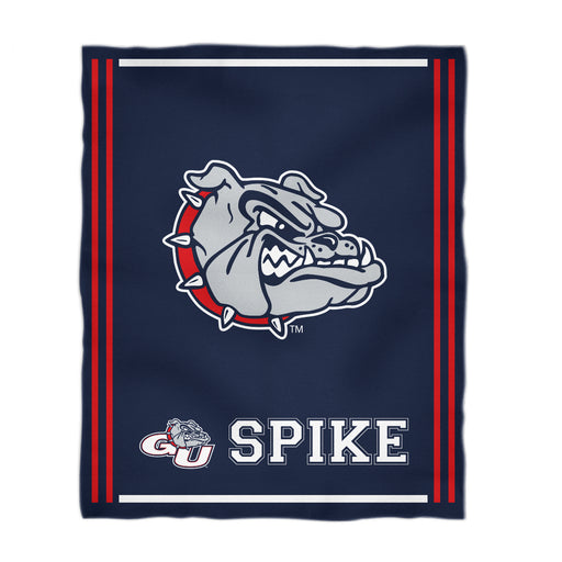 Gonzaga Bulldogs Zags GU Vive La Fete Kids Game Day Blue Plush Soft Minky Blanket 36 x 48 Mascot