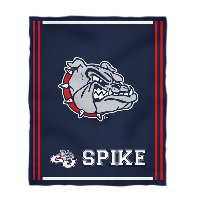 Gonzaga Bulldogs Zags GU Vive La Fete Kids Game Day Blue Plush Soft Minky Blanket 36 x 48 Mascot