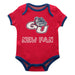 Gonzaga Bulldogs Zags GU Vive La Fete Infant Red Short Sleeve Onesie New Fan Logo and Mascot Bodysuit