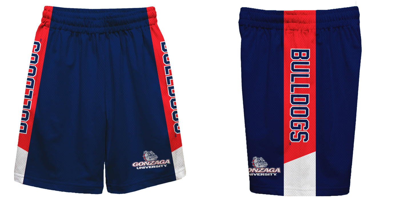 Gonzaga Bulldogs Zags GU Vive La Fete Game Day Blue Stripes Boys Solid Red Athletic Mesh Short - Vive La Fête - Online Apparel Store