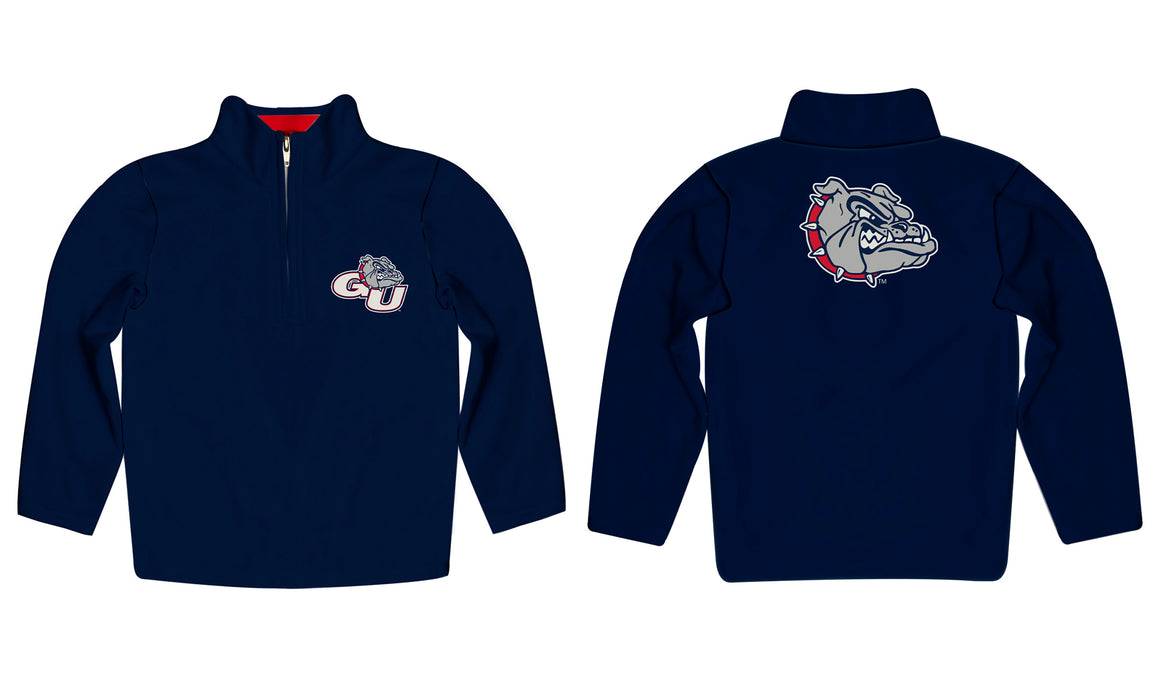 Gonzaga Bulldogs Zags GU Vive La Fete Game Day Solid Blue Quarter Zip Pullover Sleeves - Vive La Fête - Online Apparel Store