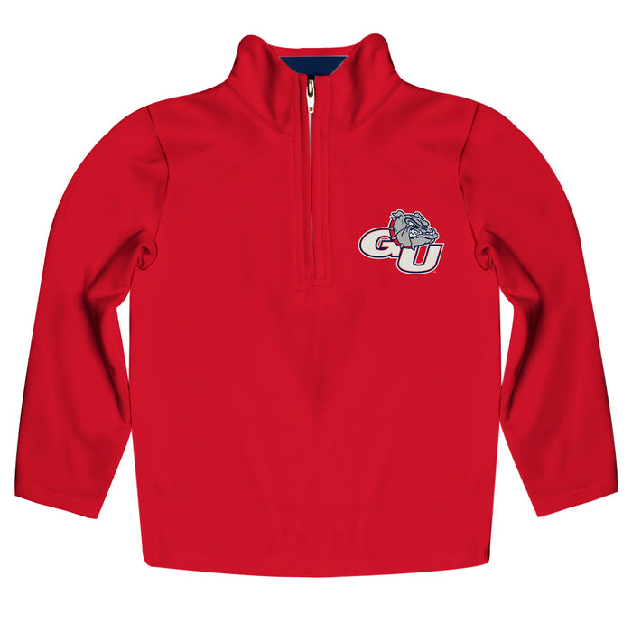 Gonzaga Bulldogs Zags GU Vive La Fete Game Day Solid Red Quarter Zip Pullover Sleeves