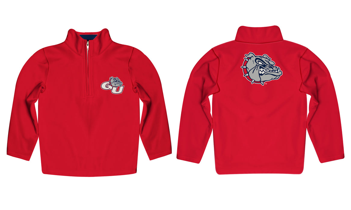 Gonzaga Bulldogs Zags GU Vive La Fete Game Day Solid Red Quarter Zip Pullover Sleeves - Vive La Fête - Online Apparel Store