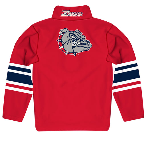 Gonzaga Bulldogs Zags GU Vive La Fete Game Day Red Quarter Zip Pullover Stripes on Sleeves - Vive La Fête - Online Apparel Store